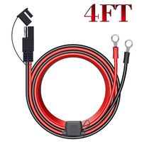 LST 4FT 12V Ring Terminal SAE to O Ring Connecters Extension Cord Cable Connector for Battery Charger/Maintainer