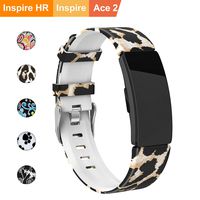 REYUIK Floral Bands Compatible with Fitbit Inspire HR/Inspire/Ace 2, Fadeless Pattern Printed Band Replacement Strap Accessories Wristband Large Small for Inspire HR Women Men