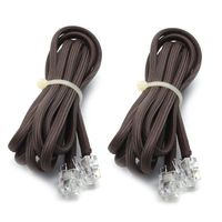 Sscon 2pcs Nylon RJ9 4P4C Connector 5ft Telephone Handset Cable Cord, Brown