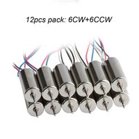 Wolfwhoop K1 12pcs 6x15mm Brushed Motor (6CW+6CCW) 17500KV Micro JST 1.25 Connector for MQX or Micro Drone
