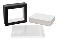 Golden State Art, Complete Pack of 25, Black Pre-Cut 11x14 Photo Mat for 8.5x11 Document with White Core Matte Set. Includes 25 Acid Free Bevel Cut Mattes & 25 Backing Backers Board & 25 Clear Bags