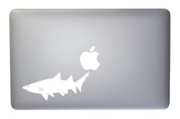 Hunting Shark Vinyl Decal for MacBook, Laptop or Other Device 5 Inch (White)