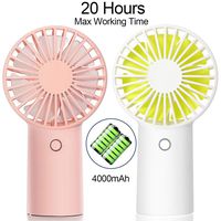 iAlegant Mini Handheld Fan, Personal Portable Desk Stroller Table Fan with USB Rechargeable Battery Operated Strong Airflow,5-20H Working Time,3 Setting for Home, Travel, Camp- (Pink&White)