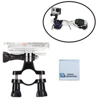 Handlebar & Seatpost Mount for Bikes. Use with GoPro HERO1, HERO2, HERO3, HERO3+, HERO4, HERO4 Session, HERO5, Hero 6, Fusion & eCostConnection Microfiber Cloth