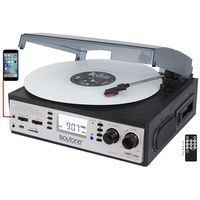 Boytone BT-19DJS-C 3-speed Turntable, 2 Built in Speakers Large Digital Display AM/FM, Cassette, USB/SD/AUX/MP3, Recorder & WMA Playback /Recorder & Headphone Jack + Remote Con (Renewed)
