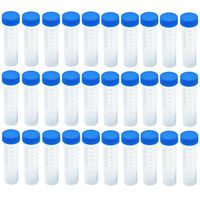 Eowpower 30pcs 50ml Plastic Vial Storage Container Test Tubes for Laboratory Lab