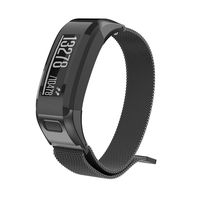 D-Electro Component Replacement Magnetic Strap for Garmin Vivosmart Hr Watch Band Stainless Steel Band for Vivosmart Hr Bracelet with Tool (Black, Small Size)