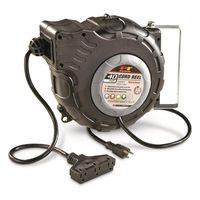 Performance Tool W2278 40ft 12 Gauge Retractable Cord Reel with Spring Loaded Auto-Rewind