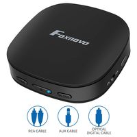 Foxnovo Bluetooth Transmitter, Bluetooth 5.0 Transmitter for TV with Digital Optical TOSLINK, 2-in-1 Audio Bluetooth Adapter with Aptx HD Low Latency and 3.5mm Aux Adapter for Headphone, Speakers, PC