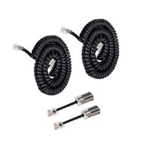 Telephone Handset Cord Detanglers,Uvital 2 Pack Landline Handset Cord Cable 10Ft Uncoiled(1.2 Ft Coiled) and 2 Pack Anti-tangle Telephone Cord Untangler 360 Degree Rotating Swivel Cord(Black)