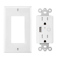 Tuya APP Smart WiFi USB Charger Outlet, 5V 2.4A USB In-Wall Socket, Amazon Alexa & Google Home Supported, ETL&FCC Listed White