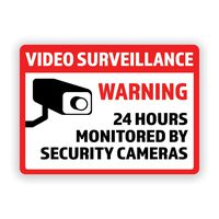 2-Pack Video Surveillance Vinyl Decal Sticker | 7-Inch by 5-Inch | Premium Quality Vinyl Decal | Laminated with UV Protective Laminate | PD2745