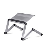 Furinno Ergonomics Aluminum Vented Adjustable Laptop Portable Bed Tray, Silver