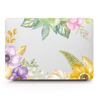 One Micron Compatible MacBook Pro 13 Inch with/no Touch Bar Case Clear Plastic Pattern Hard Shell Compatible MacBook Pro 13 Inch 2018 2017 2016 Release(Model:A1706/A1708)-Watercolor Yellow Flower