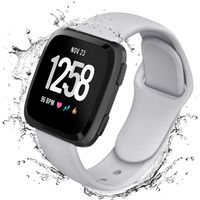 Lintelek Silicone Replacement Bands Compatible with Fitbit Versa, Friendly Wristband Breathable Soft Bands Washable Straps for 5.5-8.5 Inches, Quick Drying