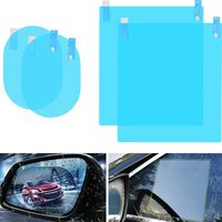 Car Rearview Mirror Film 4Pcs Car Side View Mirror Anti Glare Film Nano Films Anti Fog Rainproof Waterproof Membrane Protector for Car Rear View Mirrors Side Windows(2pcs Oval & 2pcs Rectangular)