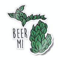 Nudge Printing Michigan Beer MI Craft Beer Hops Car Decal Laptop Sticker