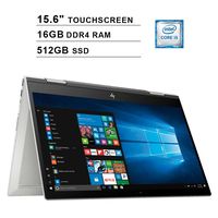 2019 HP ENVY x360 2-in-1 15.6 Inch Touchscreen FHD Laptop (Intel 4-Core i5-8250U up to 3.4GHz, 16GB DDR4 RAM, 512GB SSD, Intel UHD Graphics 620, WiFi, Bluetooth, HDMI, HD Webcam, Windows 10) (Renewed)