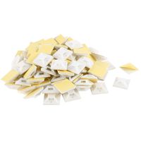 Self Adhesive Cable Zip Tie Mount Base Holder 20mmx20mm 100 Pcs White