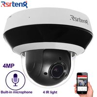 Rsrteng 4MP 4X Optical Zoom Network PTZ Camera IP Dome Camera 2.8-12mm POE P2P Mobile APP Audio Built-in Microphone IR Day/Night Outdoor IP66 IK10 TF Slot Pan/Tilt RST-KP404-E (DS-2DE2A404IW-DE3)