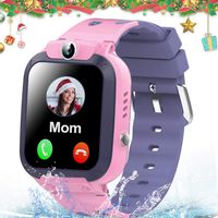 Kids Smart Watch Phone IP67 Waterproof GPS Tracker for Girls Boys with Two Way Call SOS Alarm Clock Match Games Front Camera 1.44" Touch Screen Gizmos Smartwatch Children Ages 3-12 Birthday Gifts