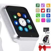Smartwatch, Bluetooth Smart Watch Touch Screen Unlocked Mini Phone with Card Slot Make Call and Message Sleep Tracker with Pedometer Camera Music Play Compatible with Android iOS Phone Men Women