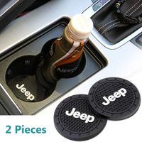 Auto sport 2.75 Inch Diameter Oval Tough Car Logo Vehicle Travel Auto Cup Holder Insert Coaster Can 2 Pcs Pack Fit Jeep Accessory