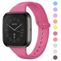 DAIKA Silicone Bands Compatible with Fitbit Versa 2/ Versa/Versa Lite Slim Soft Replacement Wristband Waterproof Accessories Sport Strap for Versa Women Men (Jelly Color,Large Small)