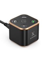 USB Charger Xcentz 5-Port Desktop Charging Station, Multi Port 48W Cube USB C Wall Charger Quick Charge 3.0 for iPhone 11 Pro/Xs/Max/XR/X/8/7/Plus, iPad Pro/Air/Mini, Galaxy S9/S8/S7 and More, Black