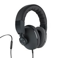 JLab Audio Bombora Over-Ear Headphones with Universal Mic, Matte Black/Gunmetal