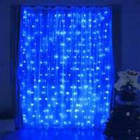 Fiee Curtain Lights,304L 9.8ftX9.8ft 30V 8Modes Safety Window Lights with Memory for Home Wedding Christmas Party Patio Lawn Garden Bedroom Outdoor Indoor Wall Decorations (304LED, Blue)