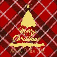 Buffalo Red and Black Plaid with Gold Foiled Christmas Tree Paper Napkins - 50 Count