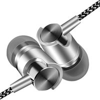 YJYdada Earphone Universal 3.5mm In-Ear Stereo Earbuds Earphone With Mic For Cell Phone (Silver)