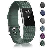 Bands Replacement Compatible for Fitbit Charge 2, Adjustable Wrist Accessories Sport Wristbands for Women&Men (Army Green-L, Small)