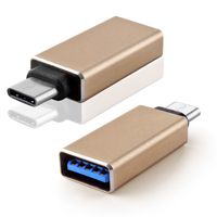 TNP Products USB-C (Type-C) to 3.0 USB-A (Type-A) Adapter Converter Connector (2 Pack) - Type C Male to USB 3.0 Type A Female Compatible with The New 2015 MacBook (Gold)