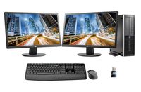 HP Elite 8300 PC, 2 x 24 HP Monitors, Wireless Keyboard and Mouse, WiFi, Intel i5, 8GB Memory, 480GB SSD Storage, Windows 10 (Renewed)