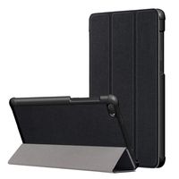 Ikevan For Lenovo Tab E7 TB-7104F Tri-Fold Standing Flip Protective Case Slim Cover (Black)