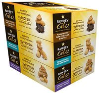 Raw Rev Glo Vegan, Gluten-Free Protein Bars - Peanut Butter Variety 3-Pack (Creamy Peanut Butter, Peanut Butter Dark Chocolate & Crunchy Peanut Butter)