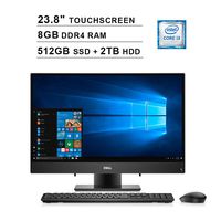 2019 Dell Inspiron 24 3000 23.8 Inch FHD Touchscreen All-in-One Desktop (Intel 2-Core i3-7130U 2.7GHz, 8GB RAM, 512GB SSD (Boot) + 2TB HDD, Intel HD 620, WiFi, Bluetooth, HDMI, Windows 10, Black)