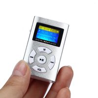 Everyone Love Light MP3 Player,Start Mini Metal Protable USB Mini LCD Screen MP3 Player Support 32GB Micro SD TF Card-Black (Silver)