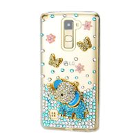 STENES LG V30 Case, LG V30 Plus Case - Stylish - Bling Crystal Series - 3D Handmade Butterfly Elephant Rose Flowers Floral Design Protective Case for LG V30/ LG V30+/ LG V30 Plus - Blue