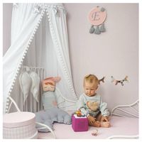 LOAOL Kids Bed Canopy with Pom Pom Hanging Mosquito Net for Baby Crib Nook Castle Game Tent Nursery Play Room Decor (White)