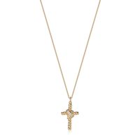 Befettly Tiny Christian Cross Necklace, Women 14k Gold Filled Polished Faith Necklace Dainty Cute Pendant Necklace Y-1-Cross CZ