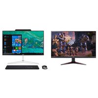 Acer Aspire Z24-890-UA91 AIO Desktop, 23.8 inches, 9th Gen Intel Core i5-9400T, 12GB DDR4, 512GB SSD, Wireless Keyboard and Mouse, Silver & Nitro VG240Y bmiix 23.8" Full HD (1920 x 1080) IPS Monitor