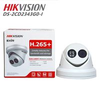 Hikvision 4MP IP Camera DS-2CD2343G0-I 4mm, Turret PoE Camera with Smart H.265+ WDR, SD Card Slot, ONVIF, IP67