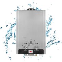 Stainless Steel Gas Hot Water Heater, Household Bathroom Water Heater with Shower Head Kit