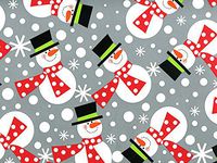 Pack Of 1, 24" x 85' Polka Snowmen Gift Wrap Convenience Roll For Approximately 50 Gifts Made In Usa