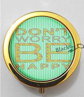 BlackKey Dont Worry Be Happy 3-Compartment Decorative Pocket Gift Box Case Organizer for Pill, Color 2 -734