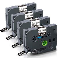 6mm Tz Tape, Unismar Tze-315 Tze 315 White on Black 1/4Inch Laminated Label Tape Compatible for Brother P-Touch Cube PT-D210 PT-D200 PTD400AD PT-H110 PT-D400 PTD600 Label Maker, 0.23" x 26.2', 4-Pack