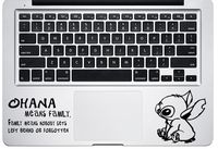 Stitch Quote Trackpad Ohana Family Experiment 626 Lilo & Stitch Apple Macbook Decal Vinyl Sticker Apple Mac Air Pro Retina Laptop sticker